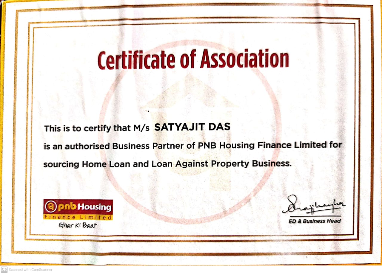 Certificate of Association from PNB Housing Finance Limited.